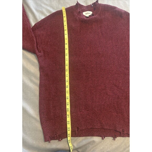 Pistola Eva Distressed Cherry Black Marl Cotton Crew Neck Sweater Sz XS NWOT - Picture 10 of 10